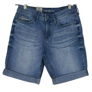 Calvin Klein Womens Denim City Shorts Size 4 Blue